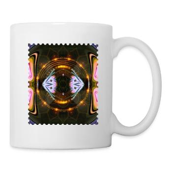 Feuriges Kaleidoskop Mandala - Tasse - Weiß - Rechts