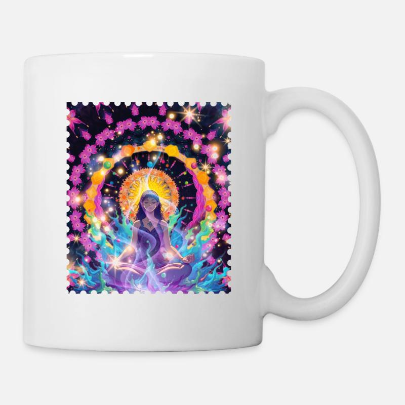 Mandala Meditation Aura - Tasse - Weiß