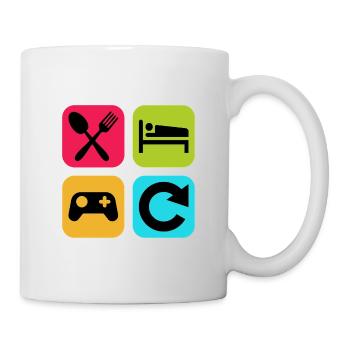 Mange Dors Gaming Répète Citation drôle Gamer - Mug blanc - blanc - Droite