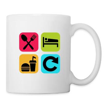 Mangez Sleep Food Répétez une citation drôle Chef - Mug blanc - blanc - Droite