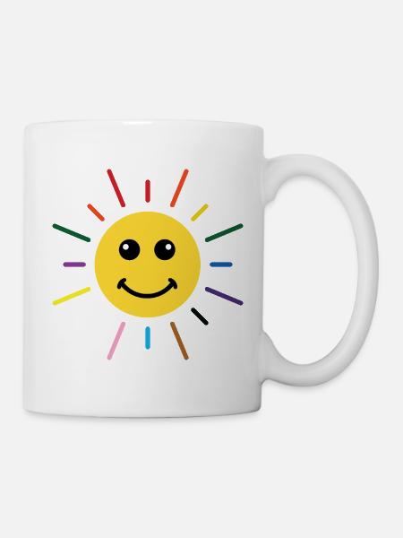 Soleil Arc-en-ciel Sourire LGBTQ - Mug blanc - blanc