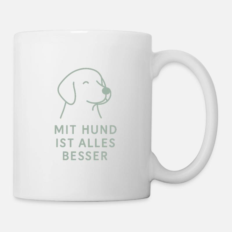 Tout est mieux avec un chien - Mug blanc - blanc