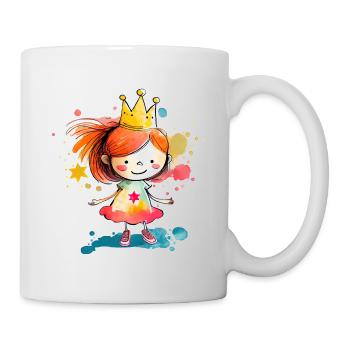 Kunterbunte Prinzessin Wasserfarben - Tasse - Weiß - Rechts