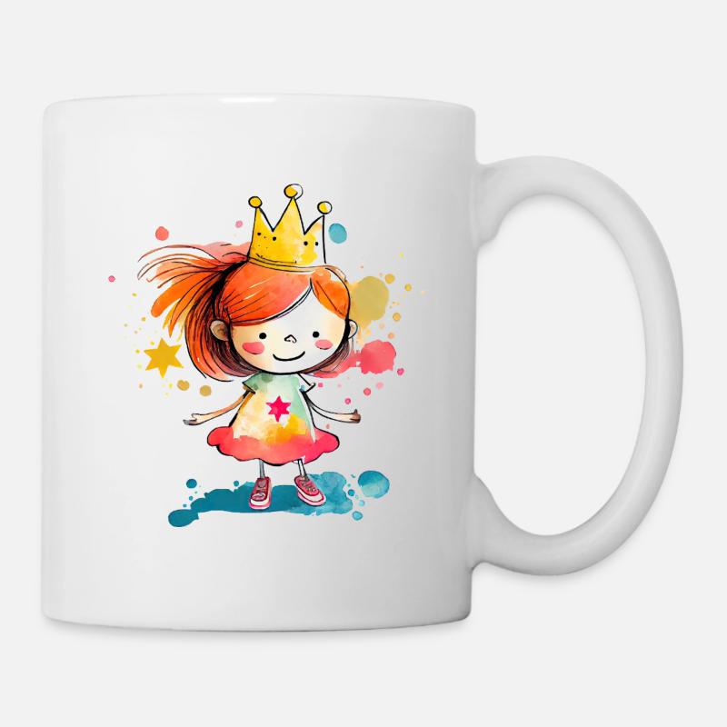 Kunterbunte Prinzessin Wasserfarben - Tasse - Weiß