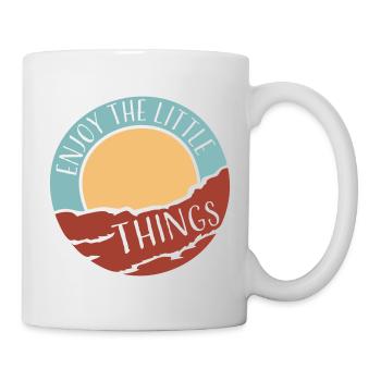 Enjoy The Little Things Dankbarkeit Achtsamkeit - Tasse - Weiß - Rechts