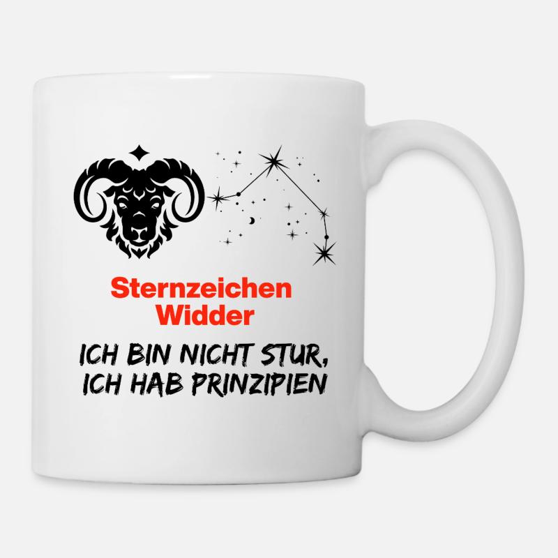 Le signe du zodiaque Bélier a des principes, date de naissance - Mug blanc - blanc