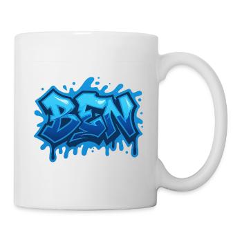 Graffiti BEN Vorname, ideales druckbares Geschenk auf t - Tasse - Weiß - Rechts