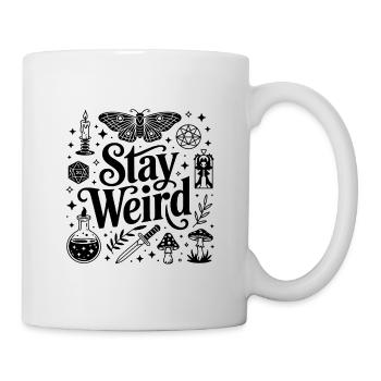 Bleib seltsam – Sternzeichen-Design - Tasse - Weiß - Rechts