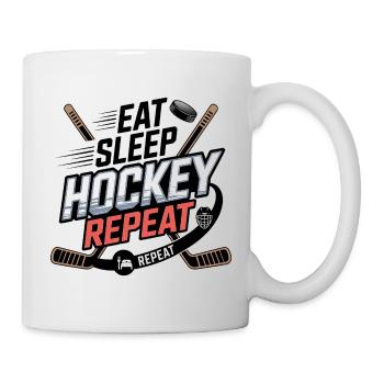Manger Sommeil Hockey Répéter – Vie sportive des amateurs de hockey - Mug blanc - blanc - Droite