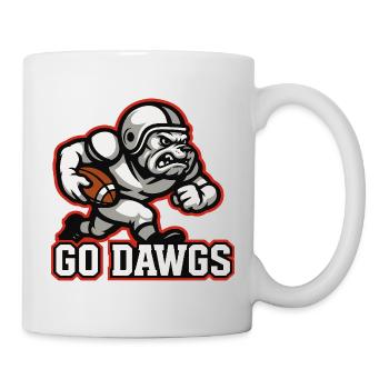 Go Dawgs Bulldog Football Mascot Fan Design - Mug - white - Right
