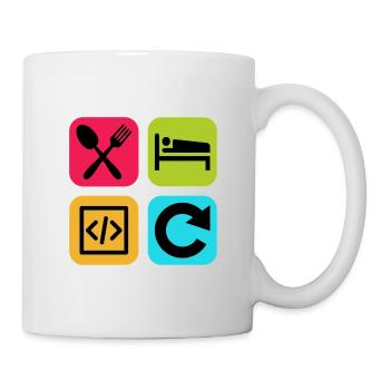 Eat Sleep Code Repeat Funny Quote Dev - Mug - white - Right
