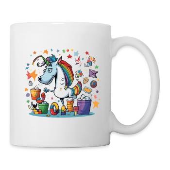 Chaos coloré de la fête licorne - Mug blanc - blanc - Droite