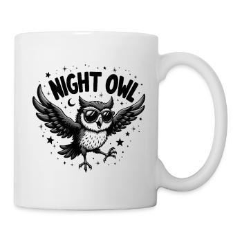 Night Owl Eule mit Sonnenbrille - Tasse - Weiß - Rechts