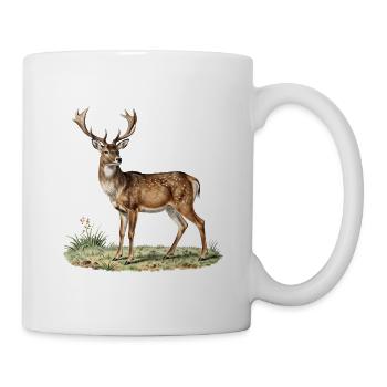Nature watercolor deer - Mug - white - Right