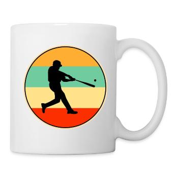 Retro Baseball Silhouette Vintage Sunset Sports - Mug - white - Right