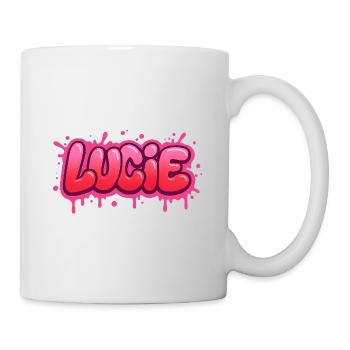 Graffiti  Lucie Prénom cadeau idéal imprimable sur - Mug blanc - blanc - Droite