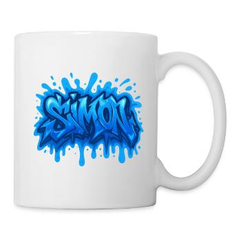 Graffiti  Simon Prénom cadeau idéal imprimable sur - Mug blanc - blanc - Droite