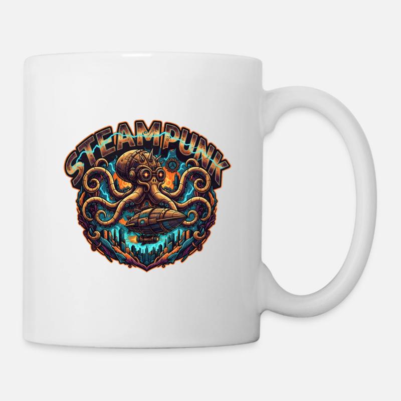 Esthétique steampunk & rétro-futurisme vapeur - Mug blanc - blanc