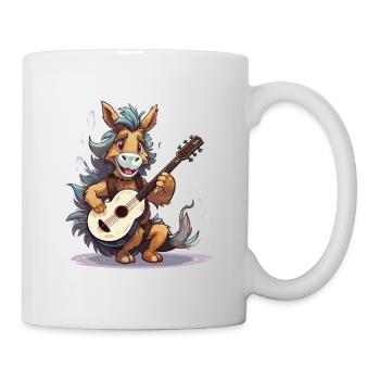 Esel mit Gitarre – Straßenmusiker - Tasse - Weiß - Rechts