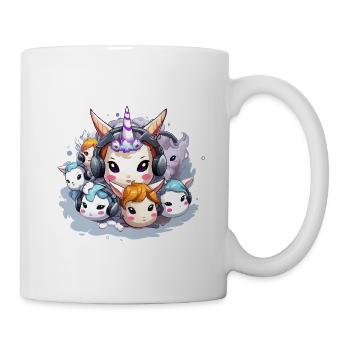 Cercle de DJ Licorne Kawaii - Mug blanc - blanc - Droite