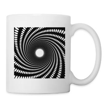 Hypnotischer Punkt-Spiralwirbel - Tasse - Weiß - Rechts