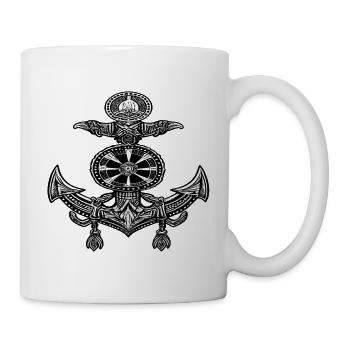 Nordischer Anker mit Runen – Wikinger Stil - Tasse - Weiß - Rechts