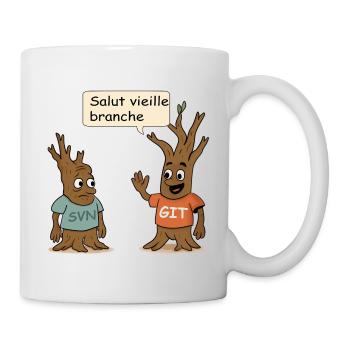 SVN Git developer humor t-shirt - Mug - white - Right