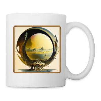 Sphärenring surreale Mondwelt - Tasse - Weiß - Rechts