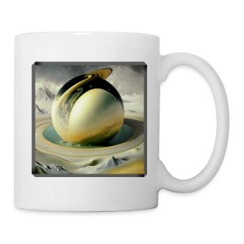 Sphärenring im surrealen Wüstenmeer - Tasse - Weiß - Rechts