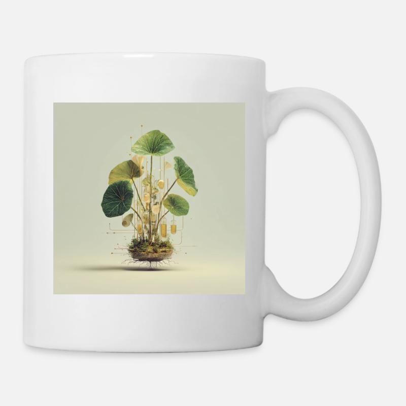 TechnoPflanze: Goldene Knoten - Tasse - Weiß