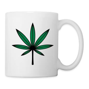 Cannabis / Marijuana / Feuille de chanvre (2C) - Mug blanc - blanc - Droite