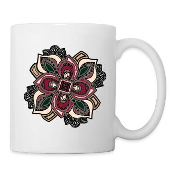 Boho Mandala Blossom Pink Green - Mug - white - Right