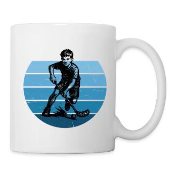 Motif emblématique du floorball - Mug blanc - blanc - Droite