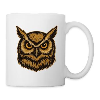Golden Owl Head Illustration - Mug - white - Right