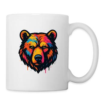 Colorful Bear Head Art Print - Mug - white - Right