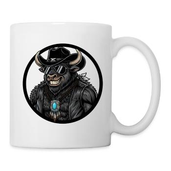 Western Bull Cowboy Bull with Turquoise - Mug - white - Right