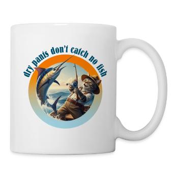Les pantalons secs n’attrapent pas de poissons ! - Mug blanc - blanc - Droite