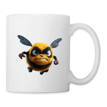 Wuetende_Hummel_Comic_3D_Wut_Insekt_Design - Tasse - Weiß - Rechts