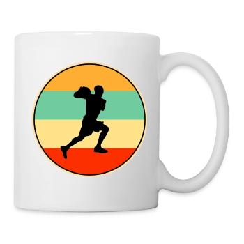 Joueur de Coucher de Soleil Vintage Silhouette de Basket Rétro - Mug blanc - blanc - Droite