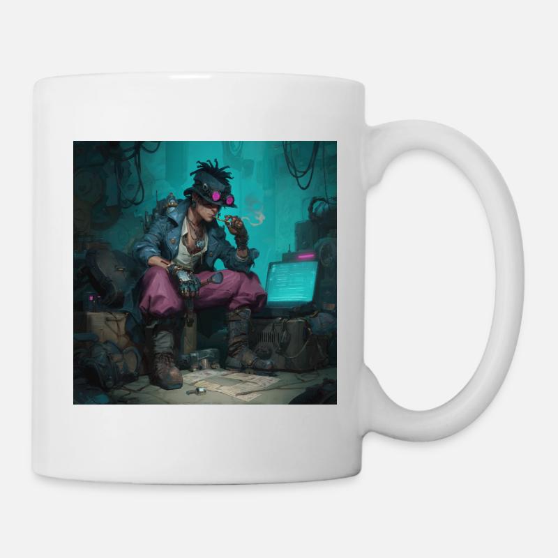 Portrait du Cyberpirate Chanceux - Mug blanc - blanc