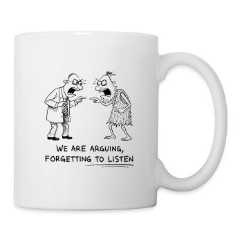 Débat et dialogue d’écoute - Mug blanc - blanc - Droite