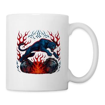 Blue panther over flames - Mug - white - Right