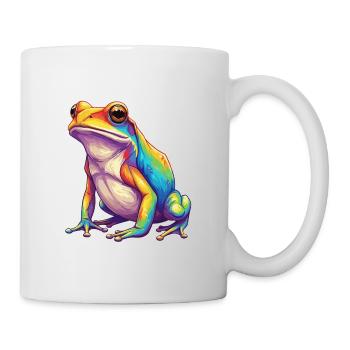 Bunte Froschregenbogen-Pop-Art-Aquarell - Tasse - Weiß - Rechts