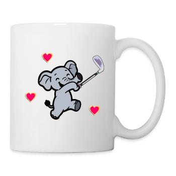 ELEFANT KINDER GOLF GOLFSPIELER - Tasse - Weiß - Rechts
