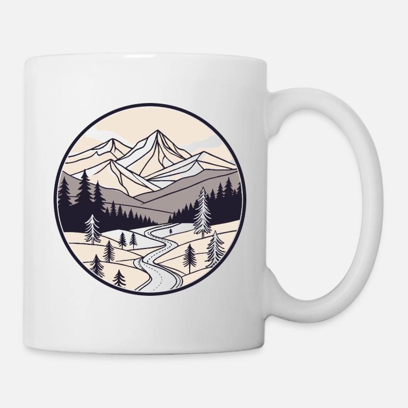 Cercle Montagnes et Pins - Mug blanc - blanc