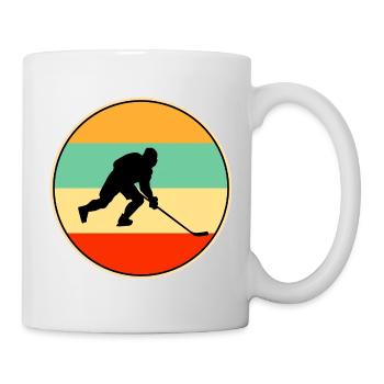Icey Hockey Retro Sunset Vintage Player Sport Gift - Mug - white - Right
