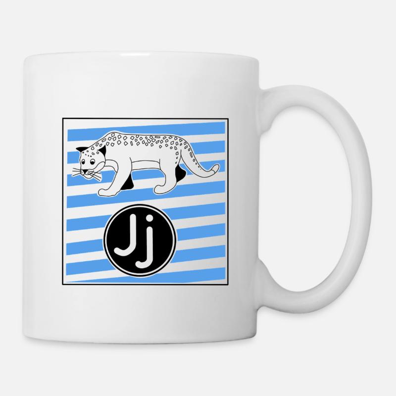 J for Jaguar Letter in Elementary School - Mug - white