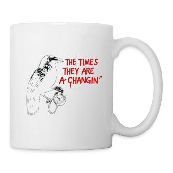 Raven with pocket watch Change times - Mug - white - Right
