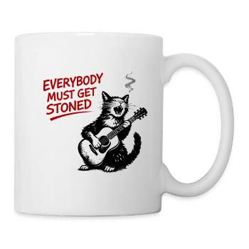 Katzenrock Stoned Guitar Cat - Tasse - Weiß - Rechts