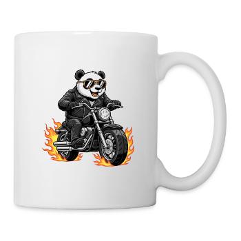 Cool Biker Panda Motorradflammen - Tasse - Weiß - Rechts